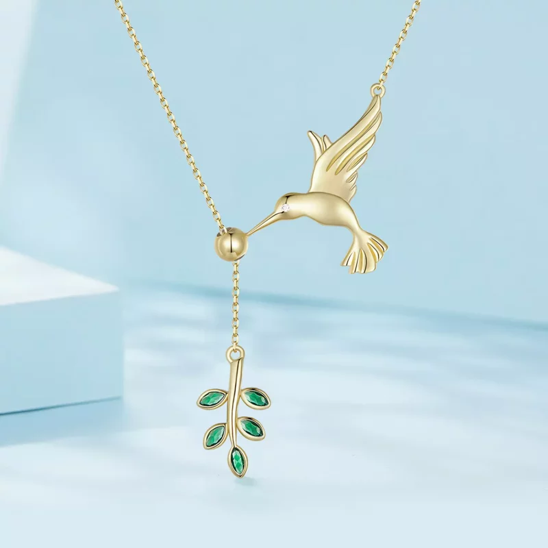 (imagen para) Estilo Pandora Saludos del Colibrí - Collar de Plata 925 - SCN217-B - Ver 2