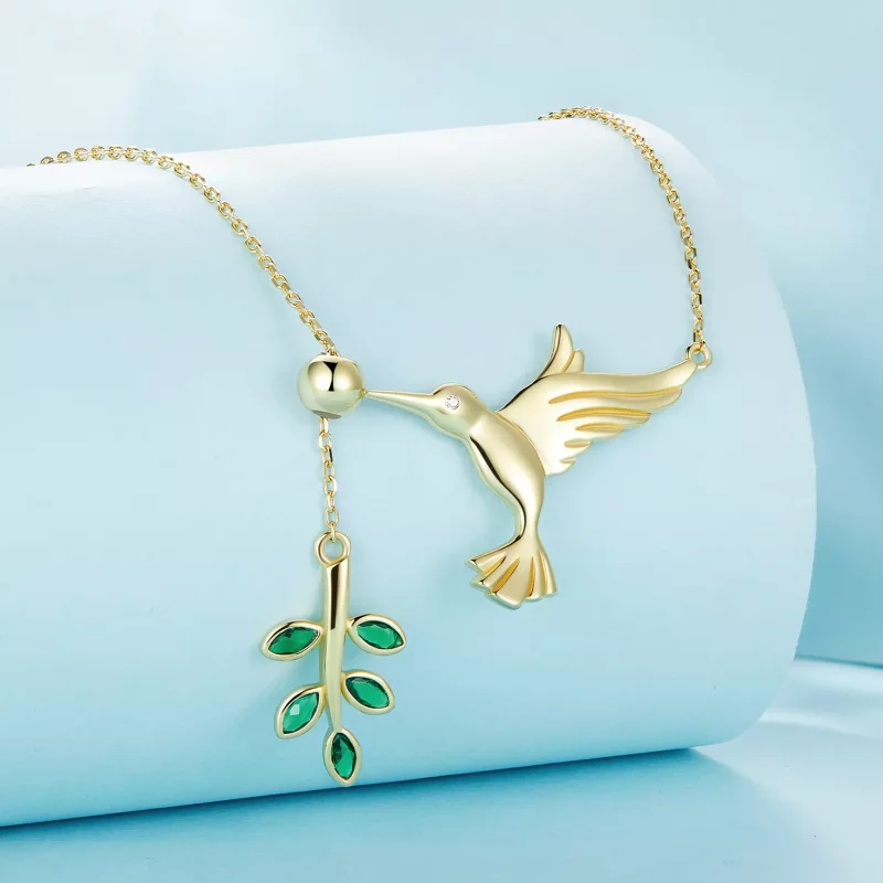 (imagen para) Estilo Pandora Saludos del Colibrí - Collar de Plata 925 - SCN217-B - Ver 3