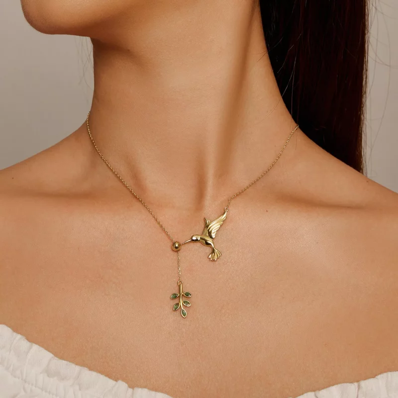(imagen para) Estilo Pandora Saludos del Colibrí - Collar de Plata 925 - SCN217-B - Ver 4
