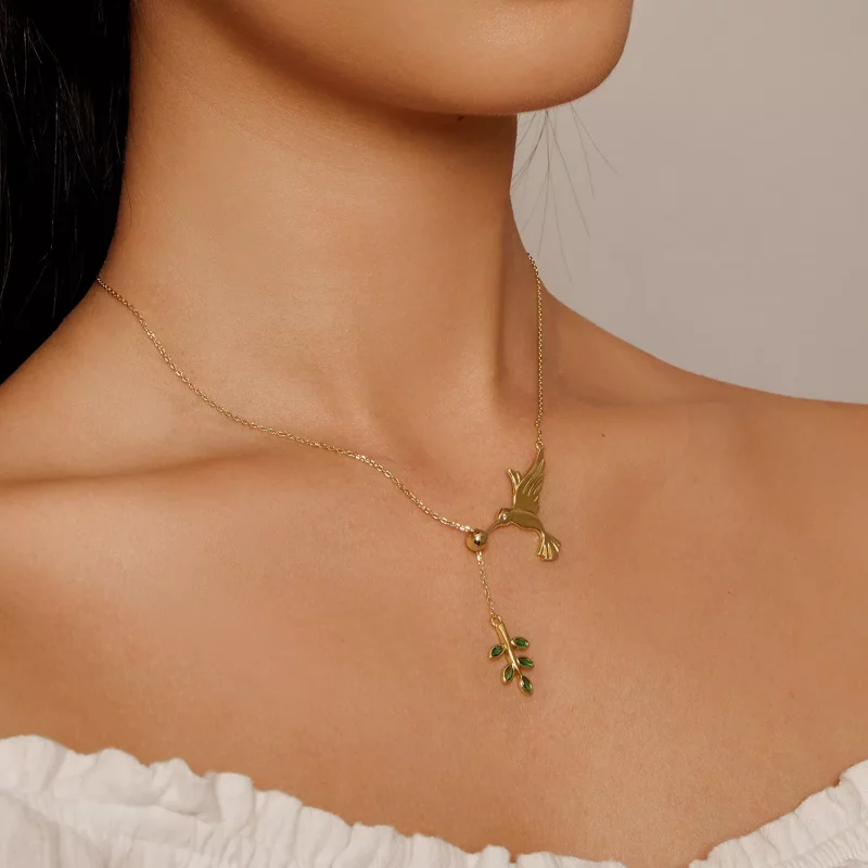 (imagen para) Estilo Pandora Saludos del Colibrí - Collar de Plata 925 - SCN217-B - Ver 5