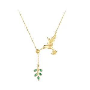 (imagen para) Estilo Pandora Saludos del Colibrí - Collar de Plata 925 - SCN217-B