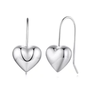 (imagen para) Estos aretes de botón en forma de corazón tridimensional de estilo Pandora - BSE854