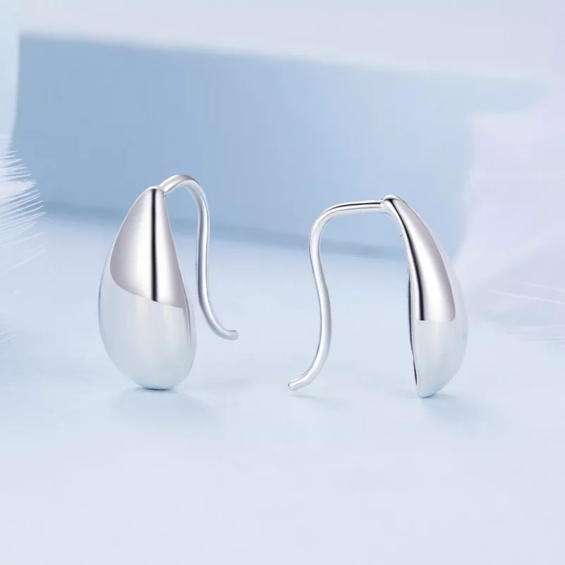(imagen para) Estos aretes de botón estilo Pandora con destellos de gotas de agua - BSE869 - Ver 2