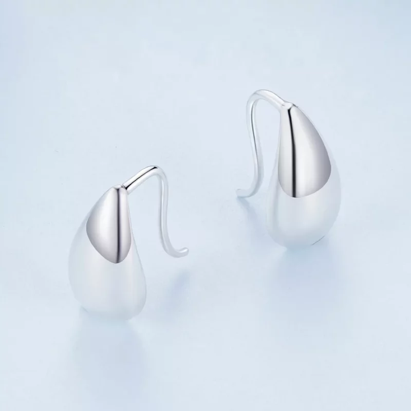 (imagen para) Estos aretes de botón estilo Pandora con destellos de gotas de agua - BSE869 - Ver 3