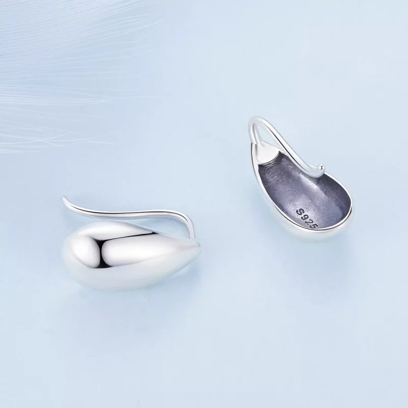 (imagen para) Estos aretes de botón estilo Pandora con destellos de gotas de agua - BSE869 - Ver 4