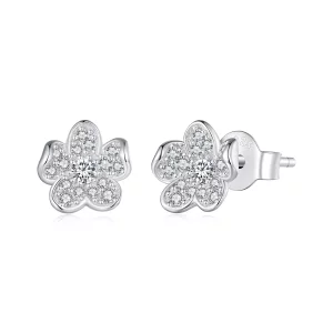 (imagen para) Estos aretes de estilo Pandora están incrustados con diamantes y tienen forma de flor - BSE855