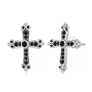 (imagen para) Estos aretes de estilo Pandora Vintage estilo cruz - SCE1655