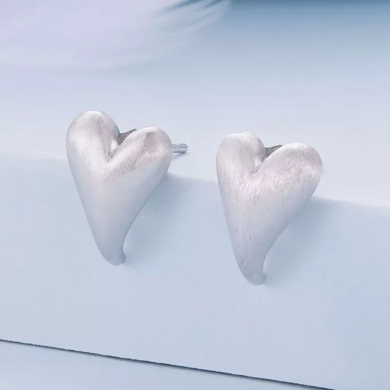 (imagen para) Estos aretes en forma de corazón estilo Pandora - BSE916 - Ver 2