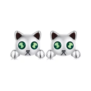 (imagen para) Estos aretes estilo Pandora con forma de gato brillan en la oscuridad - SCE1643