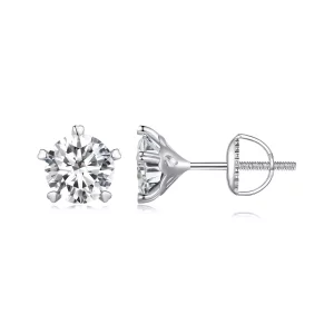 (imagen para) Estos aretes estilo Pandora de 1 quilate de Moissanite - MSE024-L