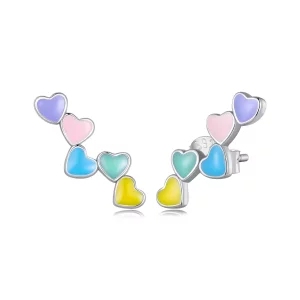 (imagen para) Estos aretes estilo Pandora Love Colorful Studs - SCE1638