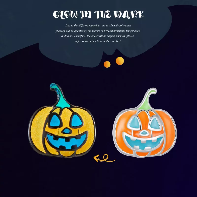 (imagen para) Estos aretes personalizados de calabaza con estilo Pandora Glow-In-The-Dark - SC - Ver 5