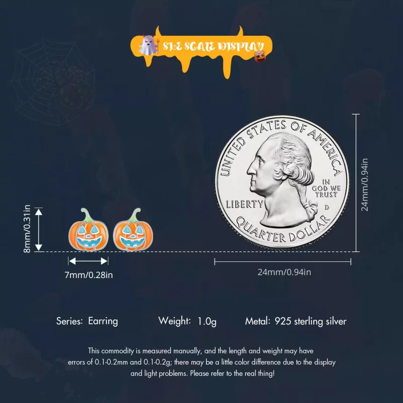 (imagen para) Estos aretes personalizados de calabaza con estilo Pandora Glow-In-The-Dark - SC - Ver 7