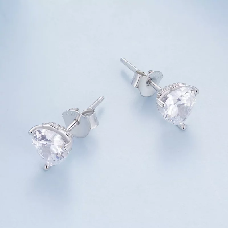 (imagen para) Estos pendientes estilo Pandora con corazón brillante - BSE853 - Ver 3