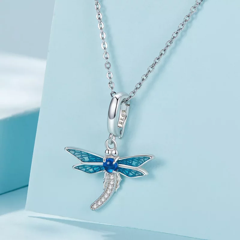 (imagen para) Joyería con colgante de libélula estilo Pandora - SCC2569 - Ver 3