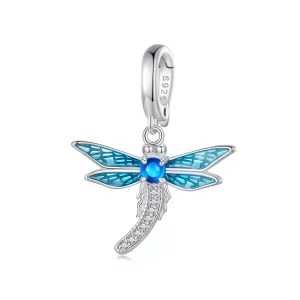 (imagen para) Joyería con colgante de libélula estilo Pandora - SCC2569