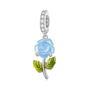 (imagen para) Pandora Estilo Cristal Rosa Dangle - BSC824-BU