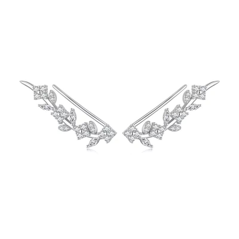 (imagen para) Pandora Estilo Pendientes Largos de Trébol de Cuatro Hojas - BSE819 - Ver 8