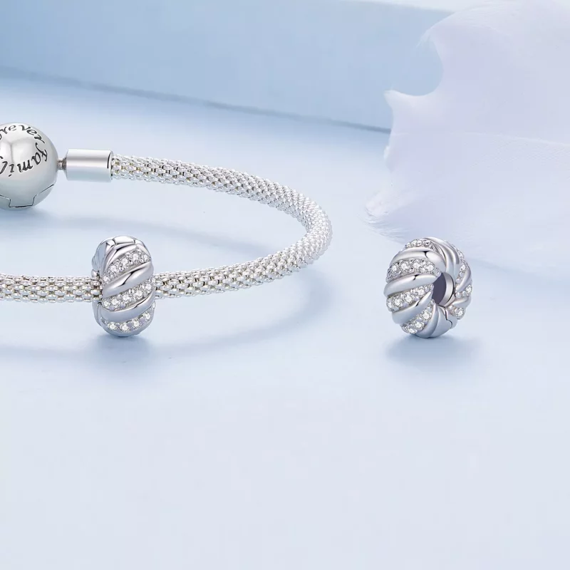 (imagen para) Pandora Estilo Separador de Silicona Trenzado - BSC905 - Ver 4