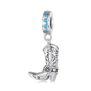 Pandora Estilo Vaquero Botas de Cuero Dangle - SCC2566 (imagen para) Pandora Estilo Vaquero Botas de Cuero Dangle - SCC2566