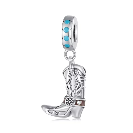 (imagen para) Pandora Estilo Vaquero Botas de Cuero Dangle - SCC2566