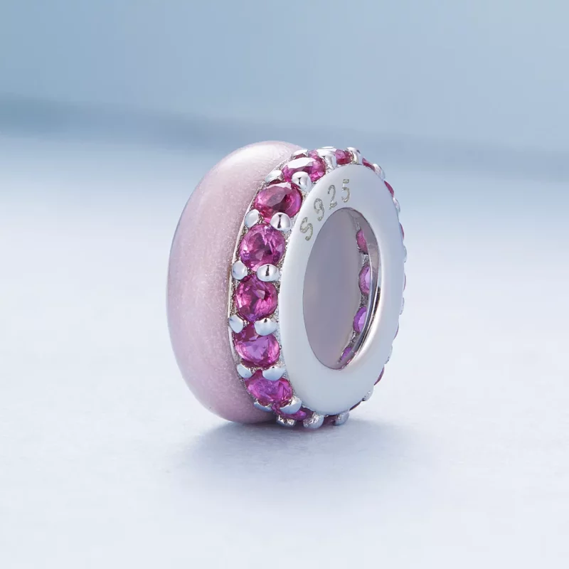 (imagen para) Pandora Style Doble Capa Rosa Separador de Silicona - BSC883-PK - Ver 2