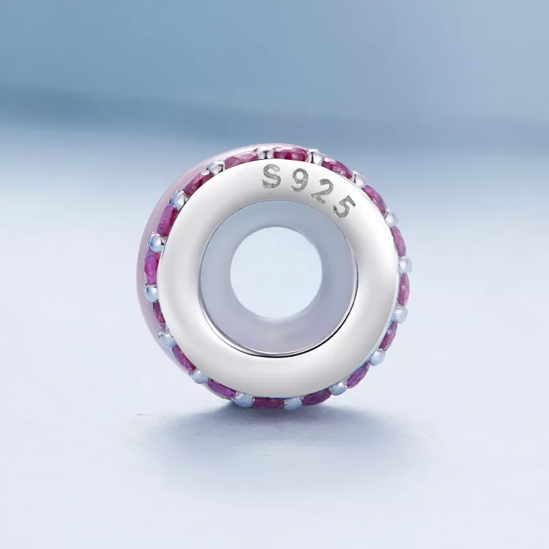 (imagen para) Pandora Style Doble Capa Rosa Separador de Silicona - BSC883-PK - Ver 3