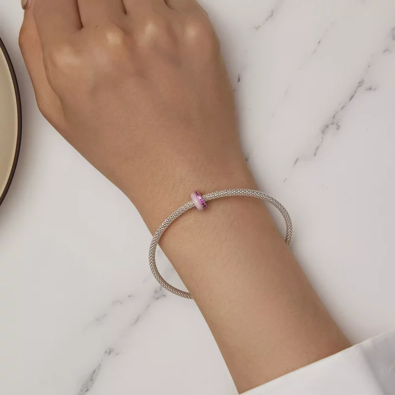 (imagen para) Pandora Style Doble Capa Rosa Separador de Silicona - BSC883-PK - Ver 6