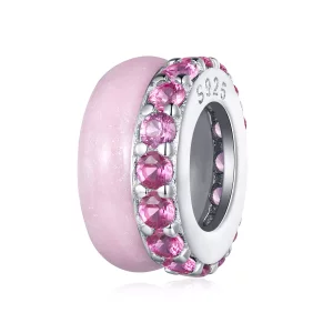(imagen para) Pandora Style Doble Capa Rosa Separador de Silicona - BSC883-PK