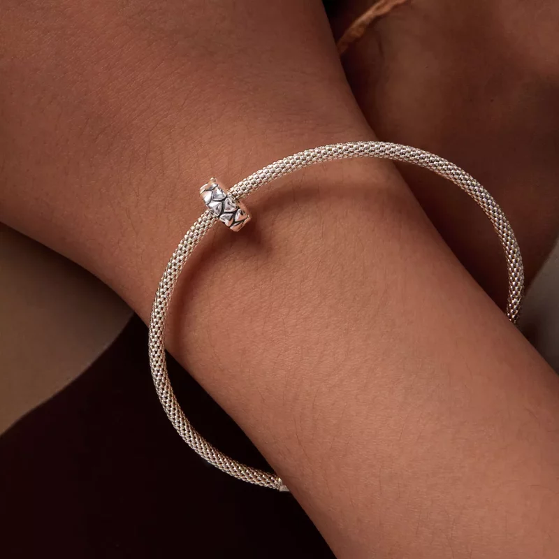 (imagen para) Pandora Style Doble Corazones Clip - SCC2637 - Ver 7