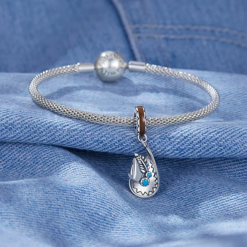 (imagen para) Pandora Style Sombrero Vaquero Colgante - SCC2565 - Ver 3