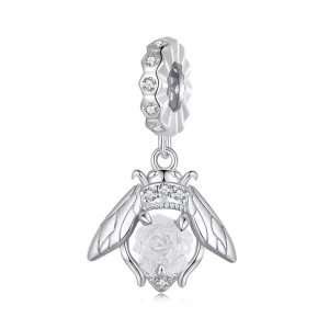 (imagen para) Pendiente colgante de rosa de abeja sensible a la luz estilo Pandora - SCC2598