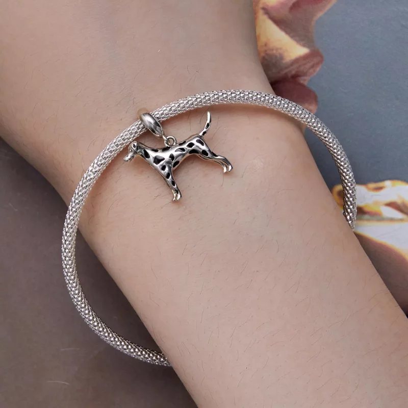 (imagen para) Pendiente colgante estilo Dálmata al estilo de Pandora - BSC798 - Ver 5