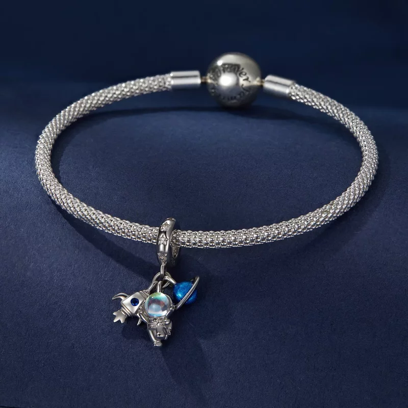 (imagen para) Pendiente colgante estilo Pandora con astronauta - BSC791 - Ver 2