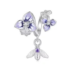 (imagen para) Pendiente colgante estilo Pandora con diseño de pensamiento - SCC2584