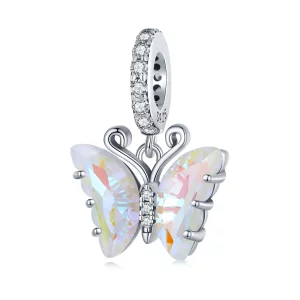(imagen para) Pendiente colgante estilo Pandora con mariposa aurora colorida - SCC2305-CF
