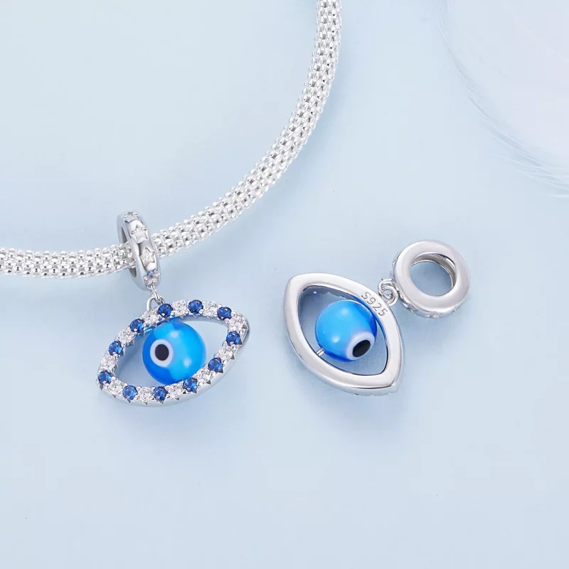 (imagen para) Pendiente colgante estilo Pandora con ojo de demonio - BSC821 - Ver 4