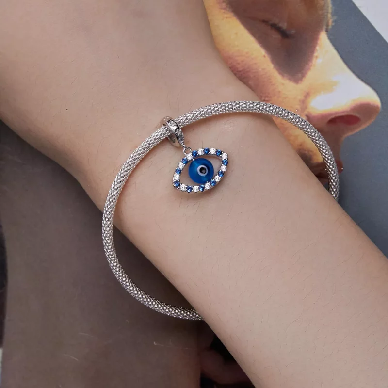 (imagen para) Pendiente colgante estilo Pandora con ojo de demonio - BSC821 - Ver 5