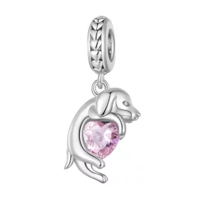 (imagen para) Pendiente colgante estilo Pandora con un pequeño Golden Retriever dorado - BSC799