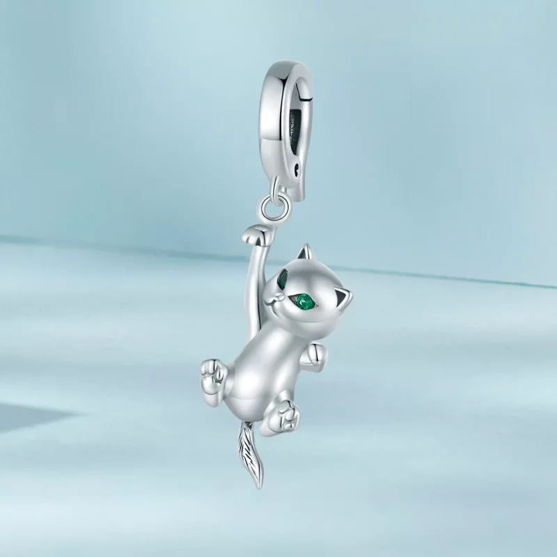 (imagen para) Pendiente colgante estilo Pandora de gato - SCC2572 - Ver 2