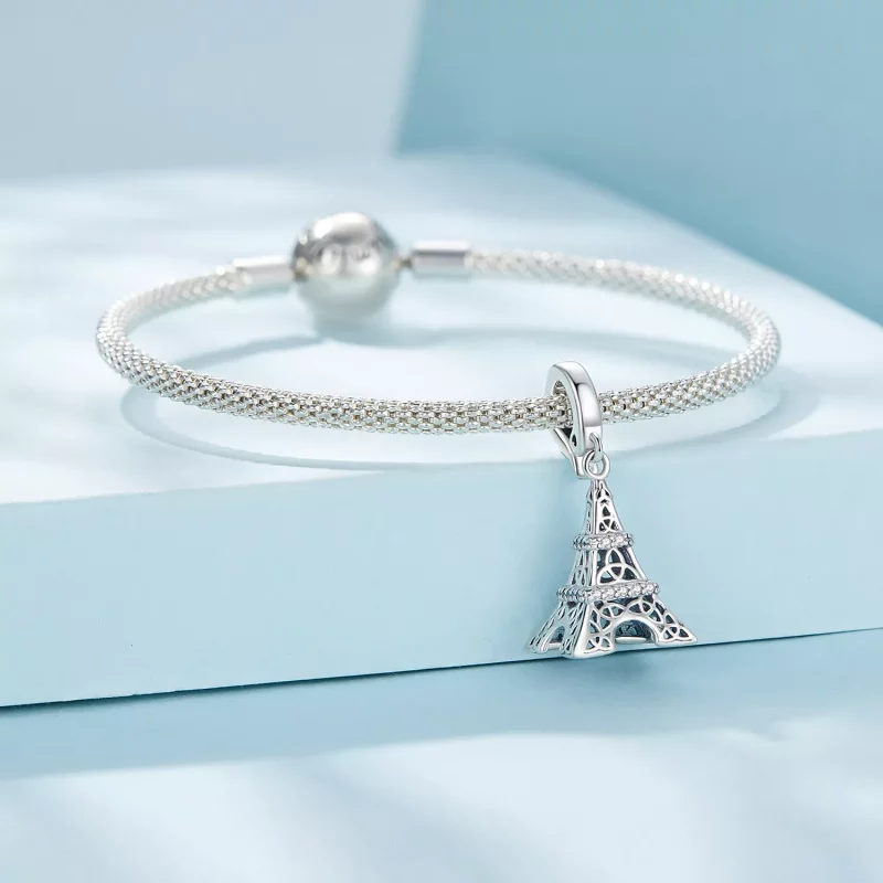 (imagen para) Pendiente colgante estilo Pandora de la Torre Eiffel - SCC2570 - Ver 4