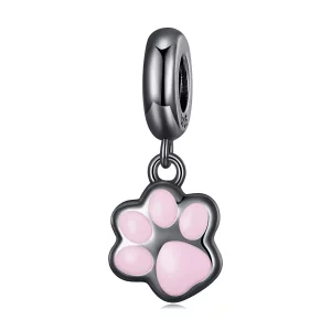 (imagen para) Pendiente colgante estilo Pandora en forma de garra de gato negro miniatura - SCC2476-D