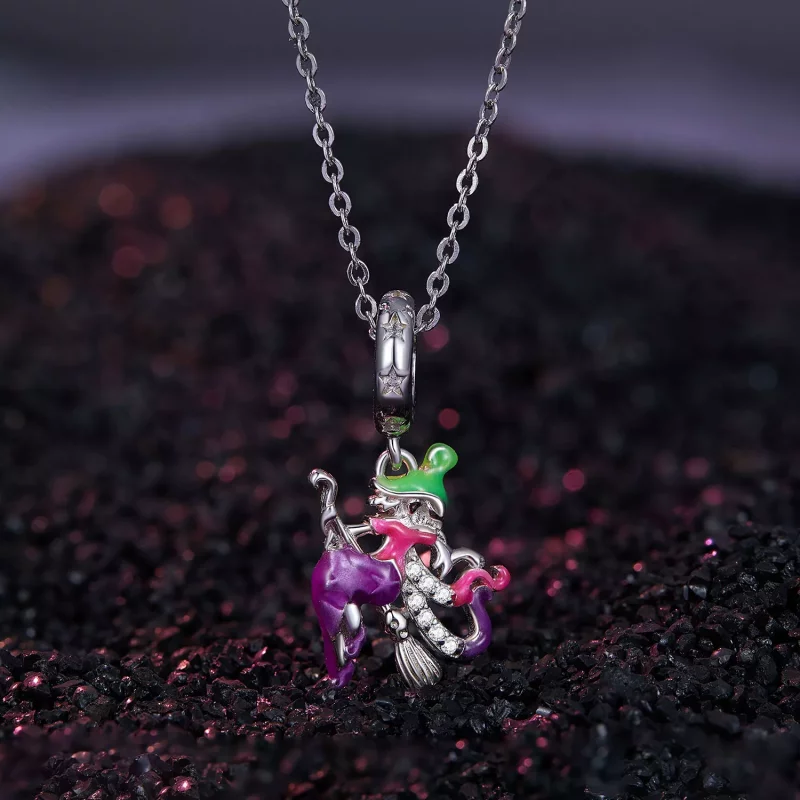 (imagen para) Pendiente de bruja con estilo Pandora que brilla en la oscuridad - SCC2608 - Ver 2