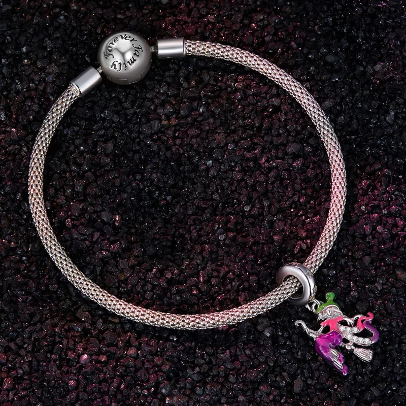 (imagen para) Pendiente de bruja con estilo Pandora que brilla en la oscuridad - SCC2608 - Ver 3