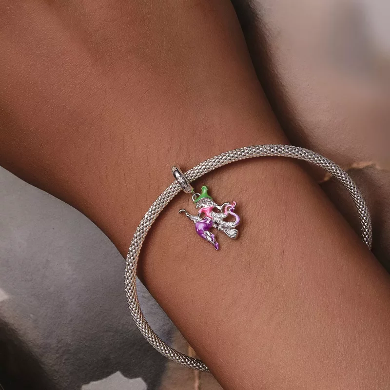 (imagen para) Pendiente de bruja con estilo Pandora que brilla en la oscuridad - SCC2608 - Ver 6
