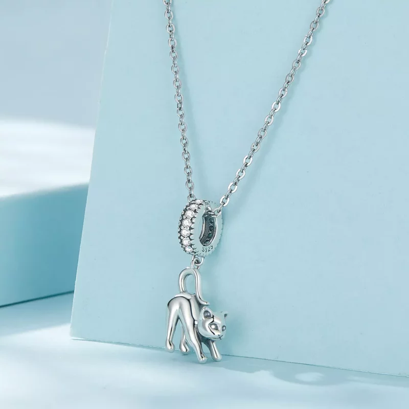 (imagen para) Pendiente de Gato con Estilo Pandora - SCC2595 - Ver 3