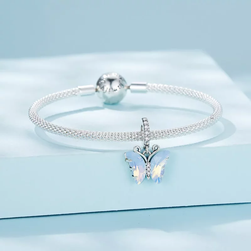 (imagen para) Pendiente de Mariposa Azul Estilo Pandora - SCC2305 - Ver 3