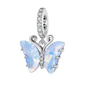 (imagen para) Pendiente de Mariposa Azul Estilo Pandora - SCC2305