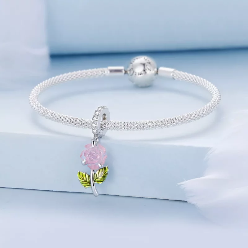 (imagen para) Pendiente de Rosa de Cristal Estilo Pandora - BSC824 - Ver 7