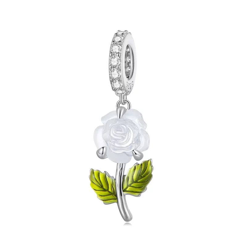 (imagen para) Pendiente de Rosa de Cristal Estilo Pandora - BSC824 - Ver 8